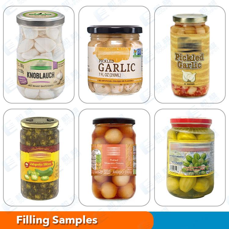 pickled food bottle filling packing machine line